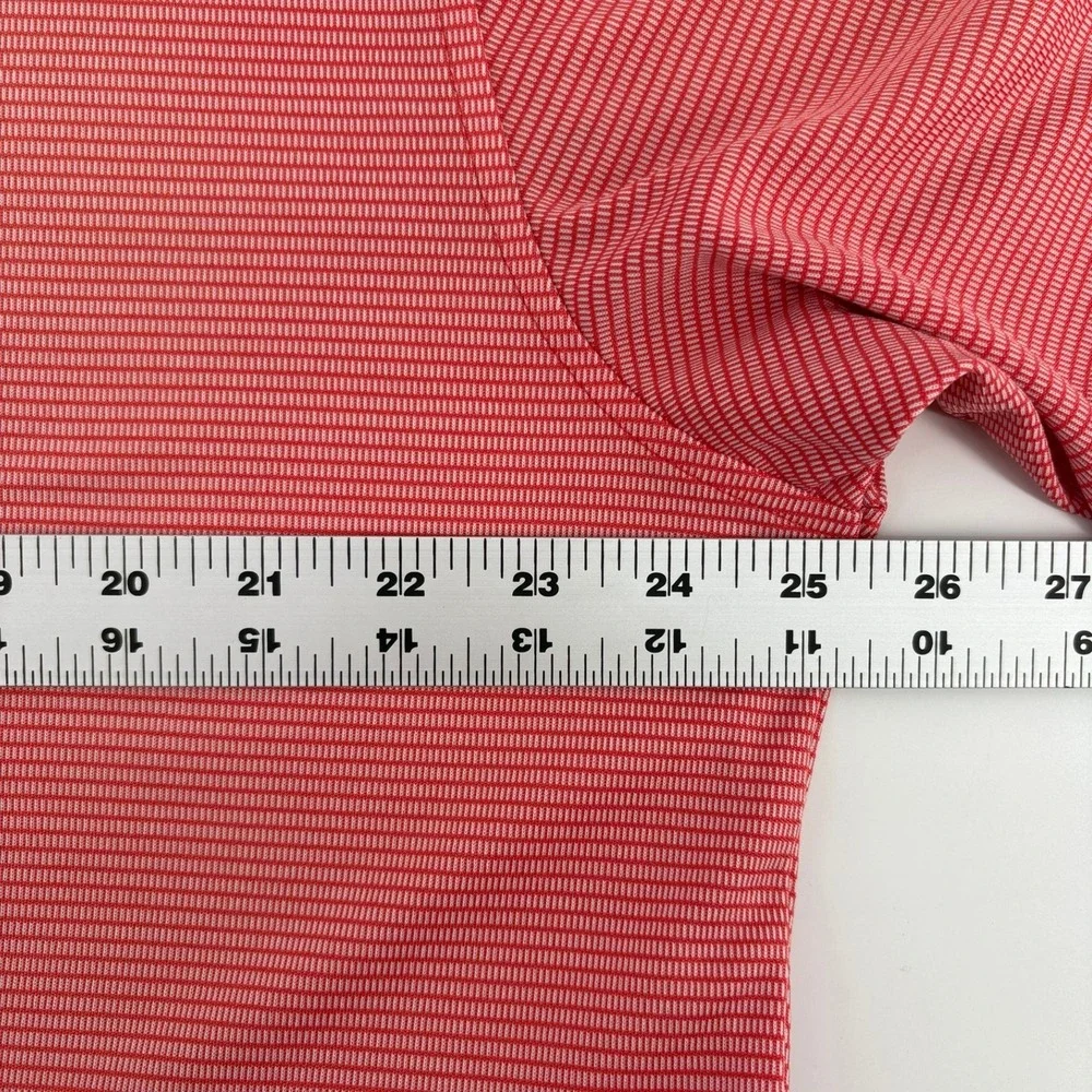 Footjoy Mens XL Red Stripe Golf Polo Shirt Short Sleeve‎ Performance Tech